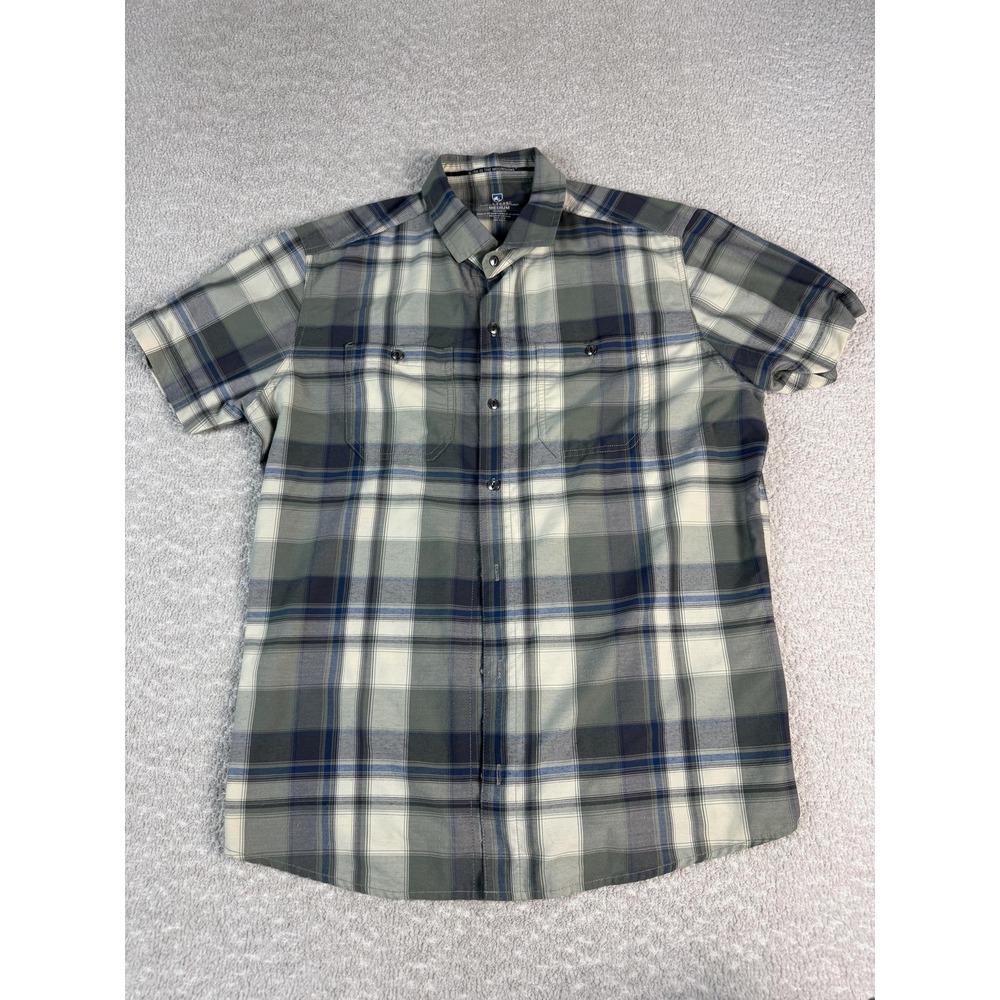 KÜHL Shirt‎ Mens Medium Multicolor Plaid Short Sleeve Blend Button Up Outdoor